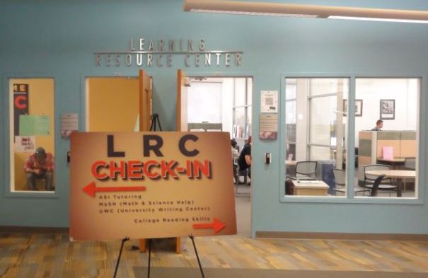 Photo of the entrance to the Learning Resource Center and the University Writing Center