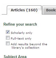 Scholarly Only Checked
