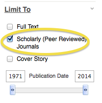 What are "peer reviewed journal articles" and how can I find them