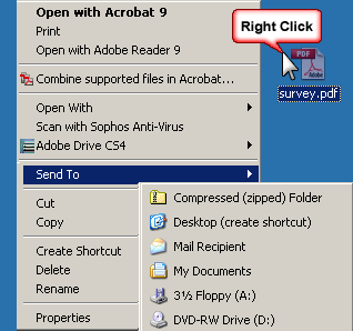 right-click on the a file, select Send to, then compressed zip file